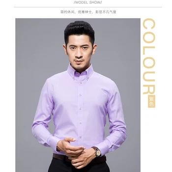 Deepocean Pánske Jesenné Tričko Dlhé rukávy jednofarebné Tričko v štýle Business Formálne oblečenie Bežné Trend Bavlna Non-iron Top DDX06501