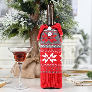 Dekoráciami Vianočné Dekorácie Fľaša Vína Kryt Darčekové Tašky Podržte Vianoce Večeri Dekor Ornament Tabuľka Strana Domova 63050