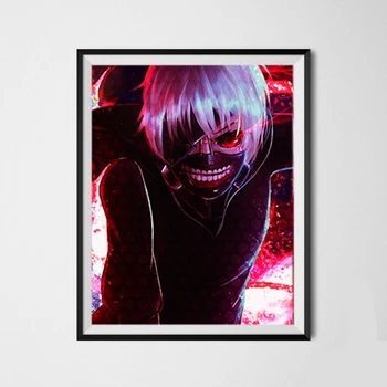 Demon Ken Kaneki Tokio Vlkolak Pôvodné Anime Plagát Plátno Umenie Steny Výzdoba na Darček,8 x 10 Palcov,Bez Rámu,Sada 6