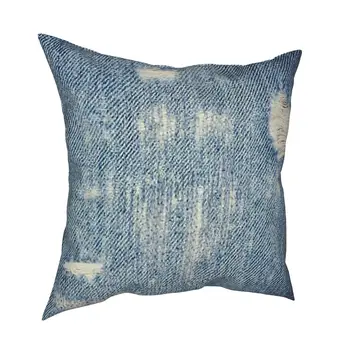 Denim Džínsy Pillowcover Domov Dekoratívny Vzor Vankúš Hodiť Vankúš pre Domáce Polyester obojstrannej Tlače Voľný čas