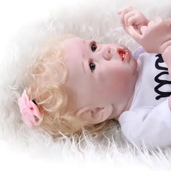 Deti bábiky hračky 56 cm full silikónové bebe reborn batoľa bonecas realisticky dievča, batoľa, biela koža dieťa reborn bábiky