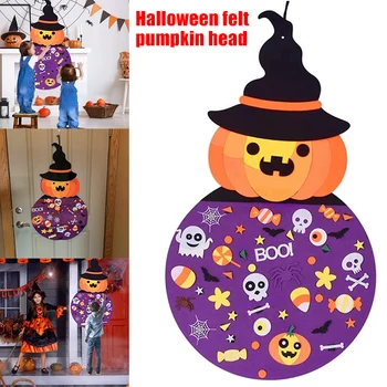 Deti Halloween urob si sám Cítil Plavidlá Home Party Dekorácie Cítil Halloween Tekvica Čarodejnice LAD-predaj