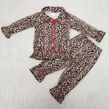 Deti móda leopardí vzor pyžamo oblečenie 6156