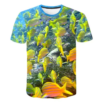 Deti Oblečenie Polyester Tričko Pre Chlapcov Módne Zvierat, Rýb T Shirt Dospievajúce Dievča Topy Dospievajúci Chlapec, Deti Oblečenie Tlač, 3D Tričká