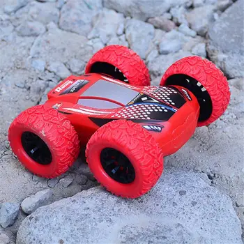 Detské 3D Tlač obojstranná Štyri-Pohon kolesa Inerciálnych Off-road Vozidla Hračka Vytiahnuť Späť Auta Stunt Car 360 Stupeň Flip Remot
