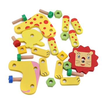 Deťom drevené hračky demontáž zvierat zmes hračky raného vzdelávania matica montáž zmes hračky pre deti, darčeky