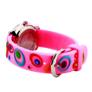DHL80pcs Nový šport dieťa dievčatá roztomilé ružové darček hodinky gumička 30 M vodotesný módne cartoon deti náramkové hodinky 8191