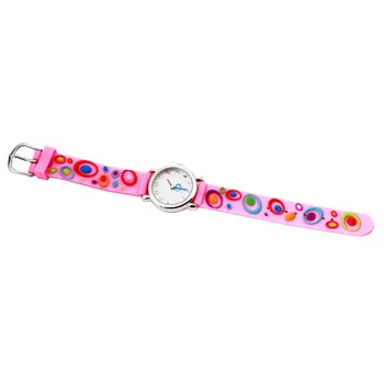 DHL80pcs Nový šport dieťa dievčatá roztomilé ružové darček hodinky gumička 30 M vodotesný módne cartoon deti náramkové hodinky