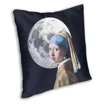 Dievča S Pearl Náušnice A Mesiac Johannes Vermeer obliečka na Vankúš Domov Dekoratívne Umenie, Umelec, Vankúše Hodiť Vankúš pre Auto 38727