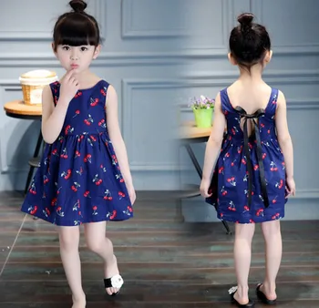 Dievča šaty záhrada cherry mini šaty
