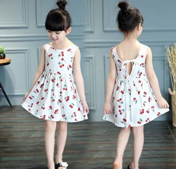 Dievča šaty záhrada cherry mini šaty