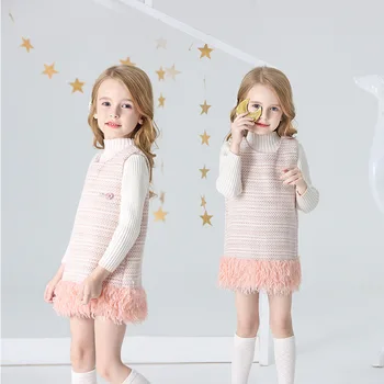 Dievčatá Jeseň Zimné Šaty 2020 Deti Nosiť Malé Vôňa Princezná Šaty Dievčatá Vesta Sladké Šaty, Nový Rok Oblečenie
