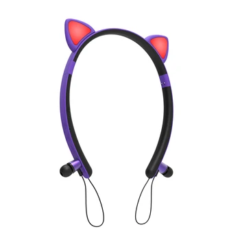 Dievčatá Magnetické Absorpcie Bluetooth 5.0 Prenosné Led Roztomilý Svetelný Mačka Ucho Bezdrôtové Slúchadlá Darček Potlačením Hluku S Mic