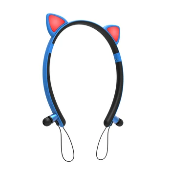 Dievčatá Magnetické Absorpcie Bluetooth 5.0 Prenosné Led Roztomilý Svetelný Mačka Ucho Bezdrôtové Slúchadlá Darček Potlačením Hluku S Mic