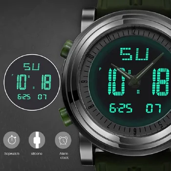 Digitálne Športové Hodinky SINOBI Mužov Chronograf pánske Náramkové Hodinky Waterproof Black Watchband Muž Vojenské Ženeve Quartz Hodiny