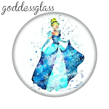 Disney Princezné Elsa Anna Alice Snow white 10pcs Kolo foto 18 mm modul tlačidiel, pre 18 mm modul náhrdelník DIY šperky