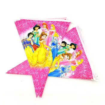 Disney Šesť Princezná Tému 10pcs/veľa Dievča Narodeniny Strany 2,5 m Papiera Bannery Dodáva Baby Sprcha Vlajky Festivalu Dekorácie Dodanie