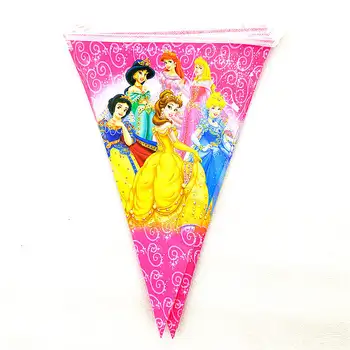 Disney Šesť Princezná Tému 10pcs/veľa Dievča Narodeniny Strany 2,5 m Papiera Bannery Dodáva Baby Sprcha Vlajky Festivalu Dekorácie Dodanie