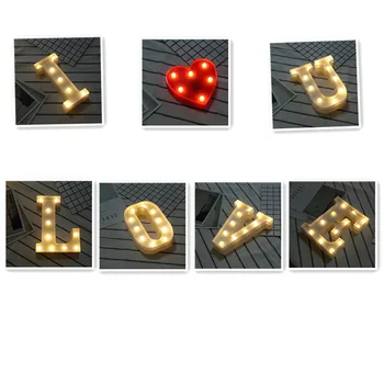 DIY Domáce Dekorácie Písmeno, Symbol, Znamenie Srdce LED Svetlo List Ploche Ozdoba na Svadobné Valentína Spoveď Dekor Darček