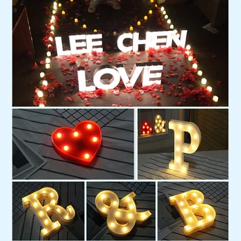 DIY Domáce Dekorácie Písmeno, Symbol, Znamenie Srdce LED Svetlo List Ploche Ozdoba na Svadobné Valentína Spoveď Dekor Darček