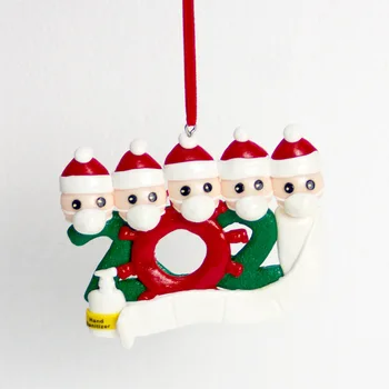 Do roku 2020 Maska Santa Claus Vianočný Stromček Prívesok Domova Strany Darčeky, Vianočné Živice Ornament DIY Visí Prívesky 38073