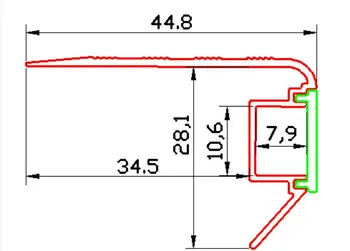 Doprava zadarmo 2m/ks 40 m/veľa Hliníkové Dištančné Kanál Profil Hliníkový Profil, spodná Skrinka