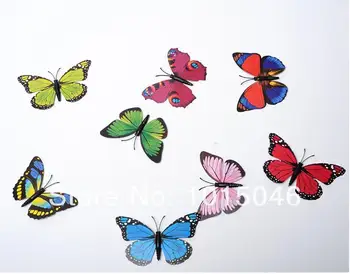 Doprava zadarmo 60 X 3D Umelé Motýľ Dekorácie Magnety Plavidlá, Chladnička Izba Stenu Decor