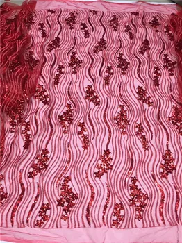 Doprava zadarmo najnovšie Afriky Čipky Textílie v čiernej 5yard paillette striebro sequin textílie 2018 vysokej kvality sequin oka textílie