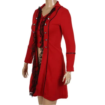 Dospelé Ženy Viktoriánskej Kostýmy Black Red Smoking Tailcoat Dlhá Bunda Steampunk Nezrovnalosti Kabát Frock Oblečenie Kabát Jednotné