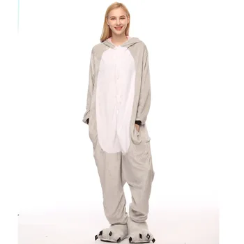 Dospelí Kigurumi Koala Pyžamo Sady Sleepwear Pyžamo Zvierat Vyhovovali Cosplay Ženy Zimný Odev Roztomilý Zvierat V Zime Kostým 7824