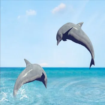 Dropship Colomac Prispôsobiť Tapetu Krásne Seascape Dolphin Kokosové Palmy nástennú maľbu 3d Obývacia Izba Tapety, Papier Peint