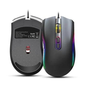 Drôtová Myš 6 Nastaviteľné DPI 7 Tlačidlo Makro Programovanie RGB Svetlo Office PC Hry Myší JHP-Najlepšie