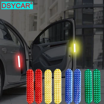 DSYCAR 2ks/Set Auto Dvere, Bezpečnostné Reflexné Pásky Gumy Prihlásiť Nálepky Upozornenie Obtlačky Noc samolepiace Varovné Známky