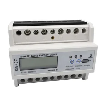 DTM125SD Power Meter, 3 Fázy 4 Drôt DIN Lištu Energie Meter RS485 MODBUS Protokol Elektronických SWR Wattmeter