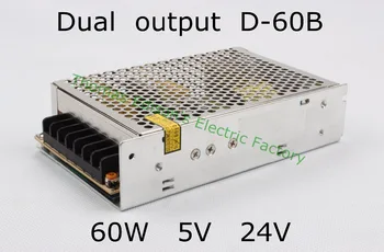 Duálny výstup napájací zdroj 60w, 5V 24V power suply D-60B ac dc converter dobrej kvality 2381