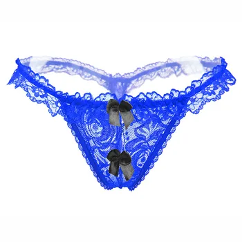 Dámske Sexy spodné Prádlo, Erotické Kvetinová čipka nohavičky, Sexy spodná Bielizeň transparentné porno spodky g-string s lukom predné Nízky nárast