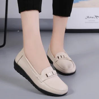 Dámske topánky originálne kožené mokasíny non-slip farbou ležérne topánky dámy 2020 nové módne bytov žena topánky zapatos de mujer