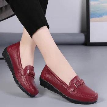 Dámske topánky originálne kožené mokasíny non-slip farbou ležérne topánky dámy 2020 nové módne bytov žena topánky zapatos de mujer
