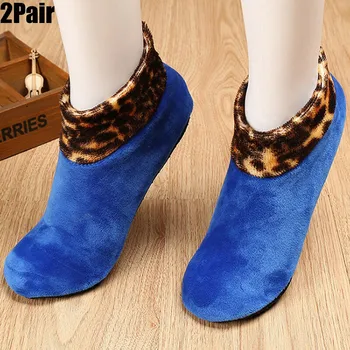 Dámske Zimné Teplé Ponožky Leopard Posteľ Non Slip Domáce Vnútorné Non-slip Tepelnej Ponožky Priedušná Bežné Ponožky Calcetines Mujer
