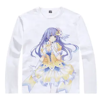 Dátum Živé T-Shirt Tohka Yatogami Tričko Cool tričká Anime roztomilý Oblečenie Košele, Dlhé rukávy t-shirts Japonské Anime košele a