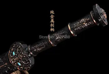 Dôkladne tvrdeného 8 Bočné Skladaný Vzor Ocele Čepeľ Ostré Čínsky Meč Full Tang Bitka Jian Čína Katana/Kov Rukoväť