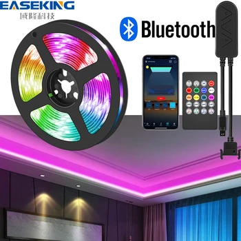 Easeking LED Pás Svetla, 50ft 5050 Bluetooth RGB Flexibilné LED Svetlá s IR Diaľkové ovládanie a Napájanie pre Spálne