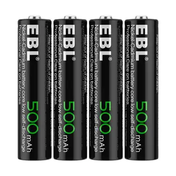 EBL 4pcs 1.2 V 500mAh AAA Ni-Cd Nabíjateľné Batérie s Vysokou Kapacitou Nabíjateľná Batéria Pre Baterku Pochodeň svetlomet Batérie