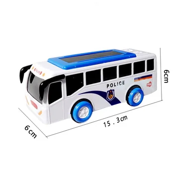 Elektrické Svetlo Polícia Školský Autobus Toy Model Deň Detí Darčeky Raného Vzdelávania Hračka Miestnosti Dekorácie