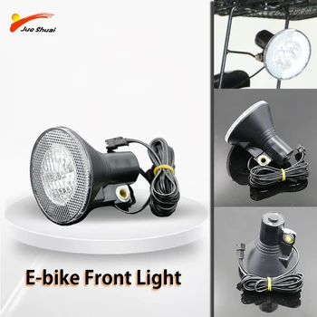 Elektrický Bicykel Svetlo 36V 48V, LED Cyklistické Predné Svetlo na Bicykel svetlo Lampy Svetlometu E-bike Dlhý drôt, kábel Vedúci svetlo Klince 6109