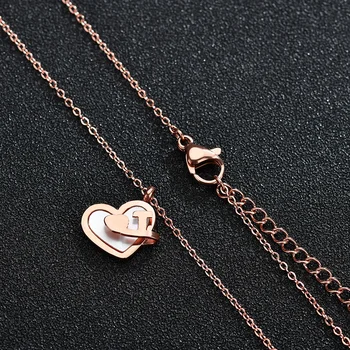 ELSEMODE Luxusné Letné Štýl Prispôsobiť Engrave Shell Jednoduché Srdce Prívesok Milujem Náhrdelníky Valentín Svadba Šperky
