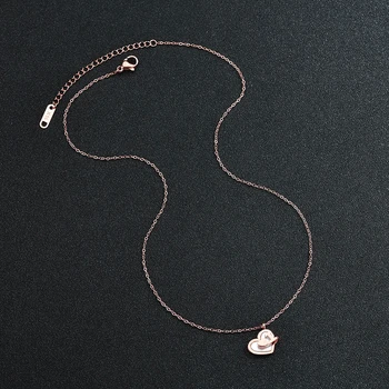 ELSEMODE Luxusné Letné Štýl Prispôsobiť Engrave Shell Jednoduché Srdce Prívesok Milujem Náhrdelníky Valentín Svadba Šperky