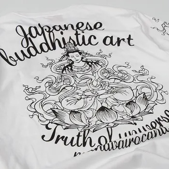 Etnický štýl Buddha vzor tlače hip hop krátky rukáv zábavné tričká Lete Roku 2019 Nové kvalitné čisto bavlnené tričko muži M-5XL