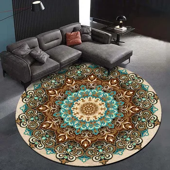 Etnický štýl mandala kvet kolo visí kôš stoličky, dekorácie vankúš obývacia izba, spálňa, kúpeľňa non-slip mat koberec