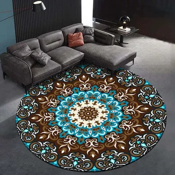 Etnický štýl mandala kvet kolo visí kôš stoličky, dekorácie vankúš obývacia izba, spálňa, kúpeľňa non-slip mat koberec